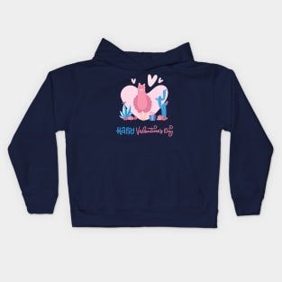 valentines day with cute funny llama love Kids Hoodie